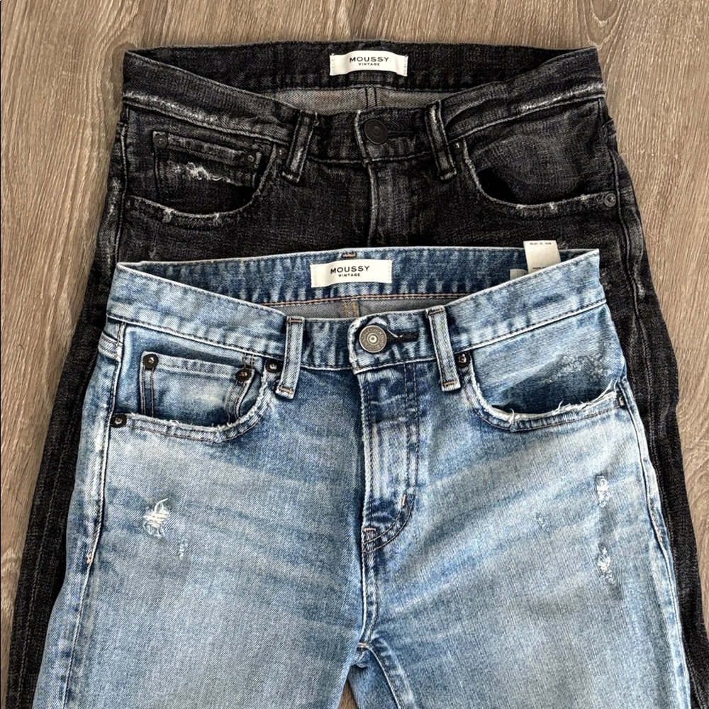 Moussy 2-pair distressed jeans, sz 25 — Get Both!